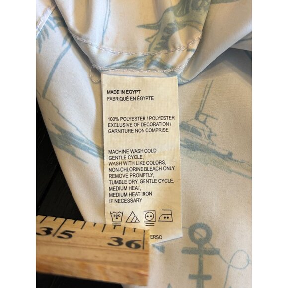 Izod Saltwater Shirt Marlin Fishing Nautical Anchors Vented Button Up Mens XL - Picture 3 of 12